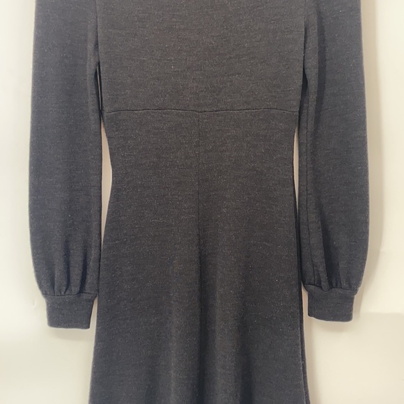 DVF Womens Charcoal Gray Long Sleeve100% Wool Fit & Flare Dress Size 4 - Picture 12 of 15